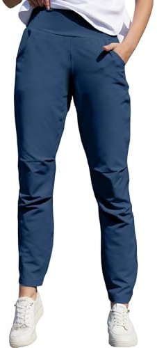 Boyzn Pantalon de détente confortable taille haute élastique pour femme, protection solaire UPF 50+, pantalon athlétique léger
