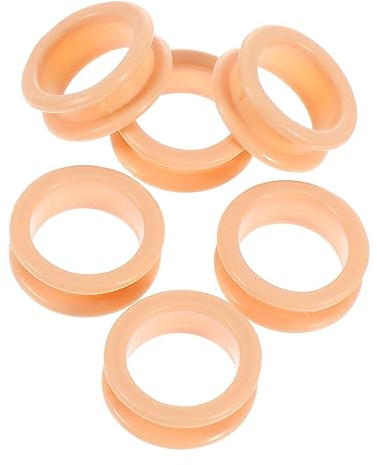COLLBATH 6 Piezas anillo de tijera herramienta cinta de dedo clíper accesorios de tijera anillos cubierta de tijeras de aseo de mascotas anillo de dedo de tijera de peluqueria gel de sílice