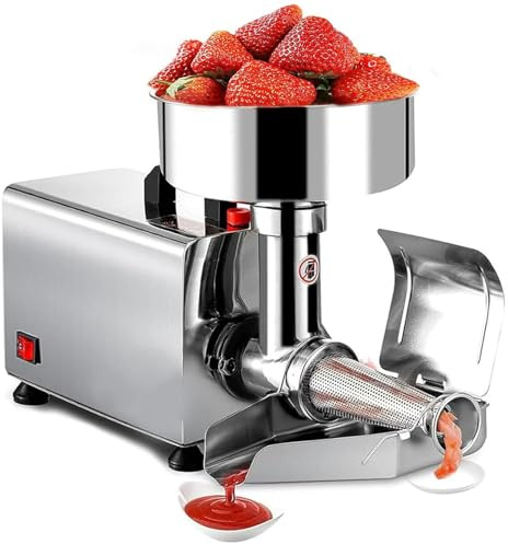 Electric Tomato Juicer and Fruit Mill, 370W Stainless Steel Commercial Food Grinder for Homemade Sauces, Purees, and Juices, High Efficiency 90-160 Kg/h