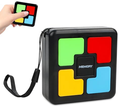 Jognee Gioco di memoria della luce, giochi di aglio dai 6 ai 10 bambini, giocattolo elettronico portatile, gioco a quiz con luce e suono, regali di compleanno, allenamento della memoria