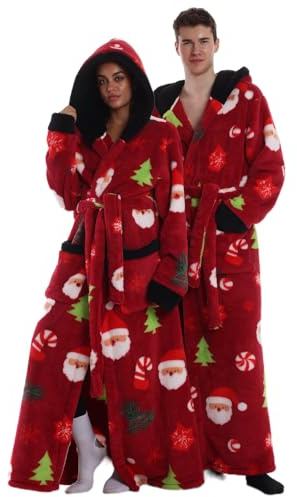 Gegeryozer Accappatoio in Pile Soffice e Caldo con Cappuccio, Morbidissimo e Confortevole, Taglia Unica Unisex con Tasche, Ideale per Casa e Relax