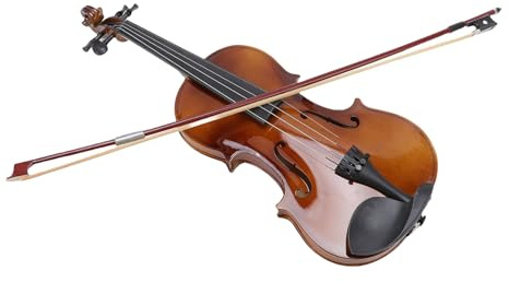 Fockety Violin 4/4 Fullstor Kit, Professionell Akustisk Fioluppsättning för Nybörjare Vuxna Barnstudenter, Solidwood Fiol Set med Hårt Fodral, Båge, Axelstöd, Tuner, Extra Strängar