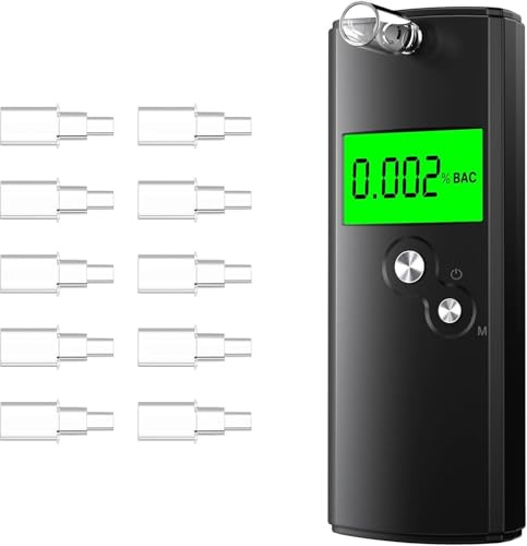 Pohicoo Ethylotest Electronique Homologué NF, Alcootest de Haute Précision avec écran LCD Numérique, Ethylometre Portable pour la Maison et Les fêtes (Noir)