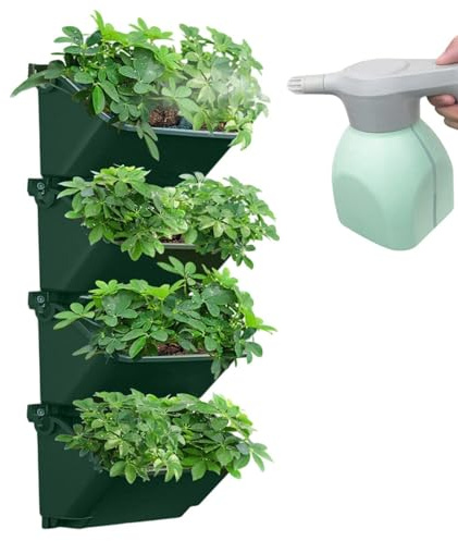 Genérico Maceta Vertical de Pared, Uso de plantación Multiusos, PP, Kit de jardín en Torre, macetas de Varios Niveles, diseño Vertical Que Ahorra Espacio, para Hierbas, Fresas, Verduras, Flores