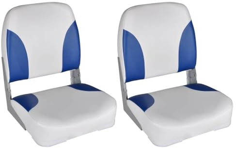 LoogCape båtsäten set om 2 fällbart ryggstöd med vattentät kudde för segelbåt yacht jolle katamaran, ergonomisk, väderbeständig, lätt att fästa, perfekt för vattensport och fritid