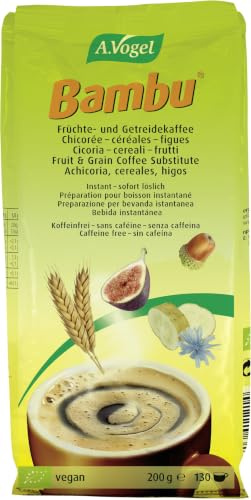 A.Vogel Bambú Bolsa | Sustituto Natural del Café Bio | Sin Cafeína | Con Achicoria, Cereales e Higos | Apto para Veganos | Sabor Suave | Producto Suizo | 200 gramos