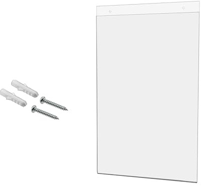 5 Pack Wall Sign Holder 11 x 17 with 2 Predrilled Holes and Hanging Hardware for Informational Signs and Regulations in Schools and Libraries Clear Acrylic by Marketing Holders
