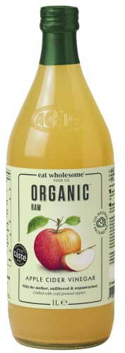 Eat Wholesome Vinaigre de Cidre de Pomme Cru Bio Non Filtré avec « La Mère », Bouteille en Verre, 1L