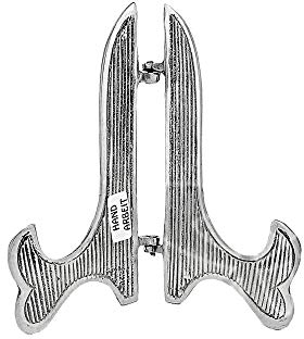 NKlaus Support d'assiettes 10cm de Haut Pliant en Laiton nickelé Support d'assiettes argenté Support d'assiettes Fait Main Iconique Support d'assiettes Livre 2798