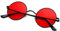 Pro Acme Retro Kleine Runde Polarisierte Sonnenbrille für Männer Frauen (Schwarz Rahmen | Rot Linse)
