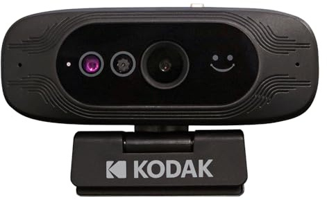 Kodak webbkamera | Business 1080p HD videokonferenskamera | Windows Hello kompatibel ansiktsigenkänning och inbyggt integritetslinsskydd | Plug & Play-lösning