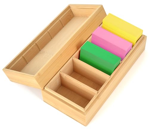 A8 Karteikarten Boxen Holz Karteibox 20 * 8 * 6cm Lernkarteibox Vokabeln Karteikarten Holz mit Deckel für Büro Schulen Und Heim （Karteikarten Nicht im Enthalten）