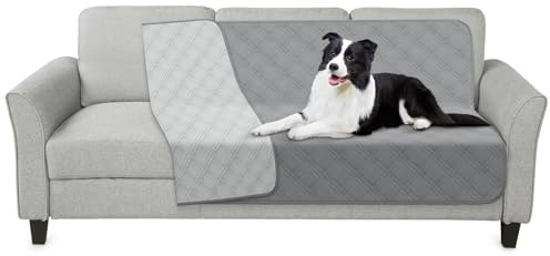 TAIKURA Vattentät hundfilt, hundmatta halkfria hundtäcken robust kattfilt återanvändbar, kan användas som skydd för soffa, säng, bilstol, maskintvättbar (132 x 208 cm, grå)