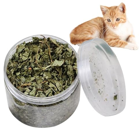 Hojas de hierba gatera secas, 40 g de hierba gatera seca | Hierba gatera seca y relajante, hojas naturales relajantes, aperitivos para gatos para regular el estado de ánimo, gatos de interior