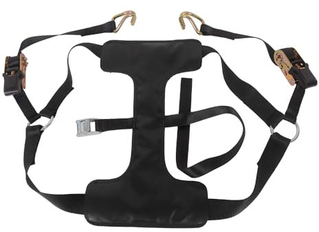 MOTO4U Universal Motorcycle Tie Down Strap with Belt Tensioner Motorcycle Rear Wheel Tie Down Strap Rear Wheel Transport Bar Tie Down in Black