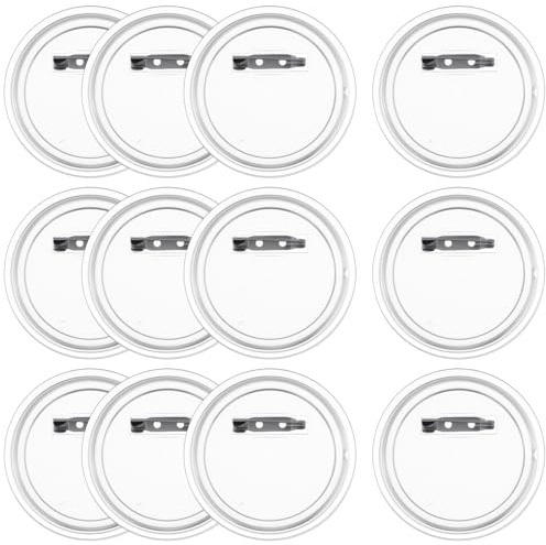 Guduling 12pcs Make Own Pin Badge, Blank DIY Badges, 2.3in Custom Pins Buttons, Clear Acrylic Badges Making for Crafts, Blank Button Pins for Homemade Badge, DIY Craft Supplies