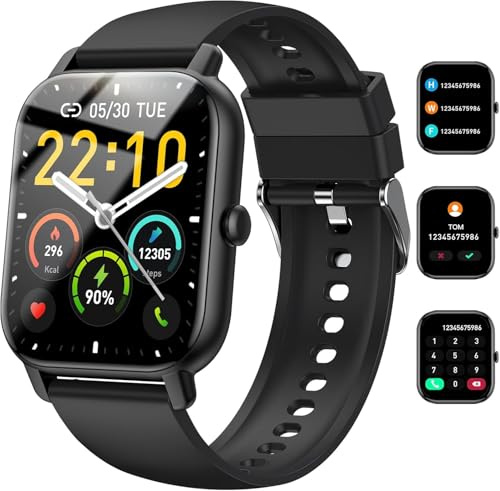 Reloj Inteligente Hombre Mujer, 1.85 HD Smartwatch con Llamadas Bluetooth, Monitor de Sueño, SpO2, Reloj Inteligente Impermeable IP68 100+ Modos Deporte, Whatsapp Notificación, Smart Watch para iOS.