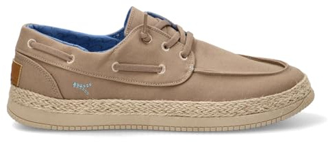 Etika Mocasines Náuticos para Hombre, Zapatos de Lona Veraniegos con Suela de Yute, Calzado Slip On Ligero, 82049 Beige - 45