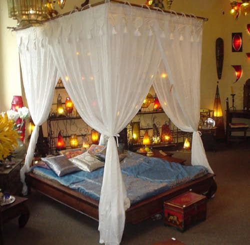GURU SHOP Orientalischer Baldachin 1001 Nacht, Betthimmel, Moskitonetz, Moskitonetz `Prinzessin`, Baumwolle, Größe: 200x200 cm, Moskitonetze & Baldachine
