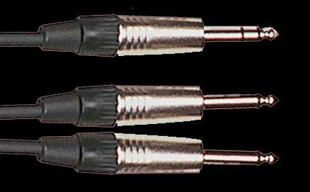 Câble de 3 m de long 2 jacks mono mâle vers jack stéréo mâle