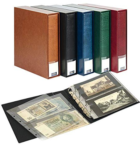 Lindner 3532BN - S Album de collection PUBLICA M pour jusqu’à 80 billets de banque/cartes postales