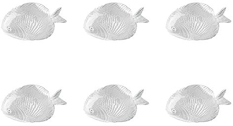 Pasabahce 6 x Fischteller/Fischservierplatte Glas Größe 19,5x15cm