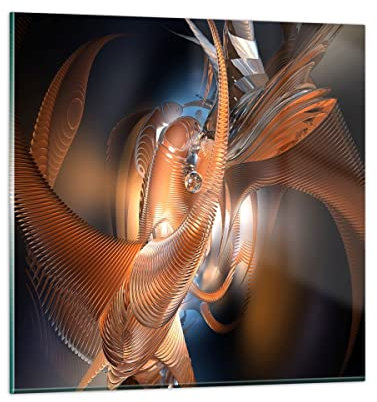 Moderne Impression sur Verre 40x40cm Image Tableau en Verre Decoration Murale Graphique concept abstraction Petit Tableaux Decoratifs Muraux Chambre Cuisine Carré Deco Cadre Salon Art GAC40x40-2332