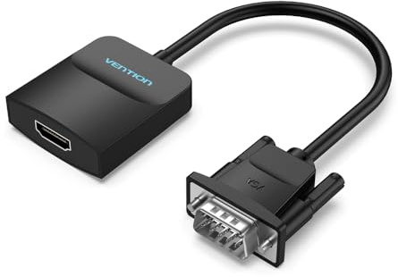 VEnTIOn Store FOINNEX - Convertidor adaptador VGA a HDMI con audio 1080P, (fuente de salida VGA de PC a TV/monitor con conector de entrada HDMI), convertidor de video HDMI macho activo VGA en hembra