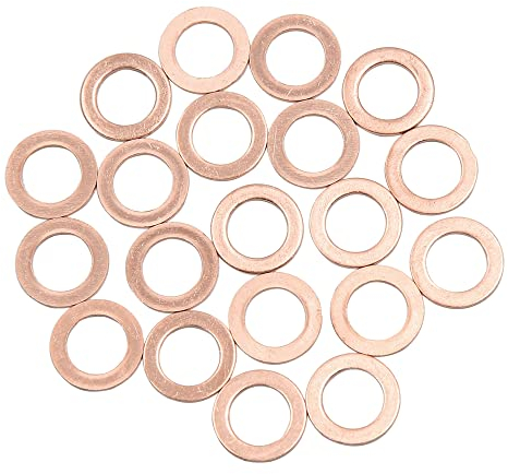 sourcing map Joint Bouchon Joint d'étanchéité 10mm Dia Interne rondelle cuivre joint Ring 20pcs