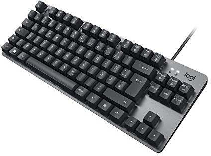 Logitech K835 TKL Kabelgebundene Mechanische Aluminium Tastatur - Tenkeyless PC Keyboard mit kompaktem und komfortablem Design, Taktiler Switches, Deutsches QWERTZ-Layout - Grau