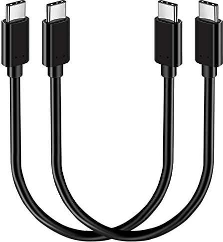 SUMPK 30cm Short USB C to USB C Cable 100W 2 pack, USB C 3.1 Cable Fast Charging PD Cord 10Gbps High Speed Data, 4K@60Hz Video Output with Samsung Galaxy, Display Monitor