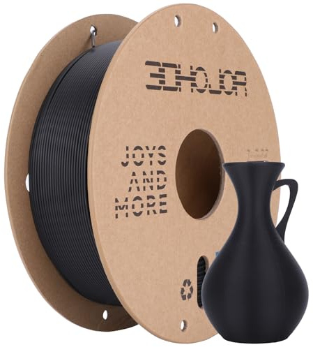 3DHoJor Matte PLA Filament 1.75mm Black, Upgrade Matte 3D Printer PLA Filament, 1kg Spool (2.2lbs) Cardboard Spool 3D Printing Filament for 3D Printers