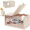 Rypet Sittich Nistkasten Transparent Design Thwartwise Vogelnest Brutkasten mit Sitzstange Holz Vogelkäfig Haus für Nymphensittiche Lovebirds Wellensittiche Finken Papageien Kanarienvögel L