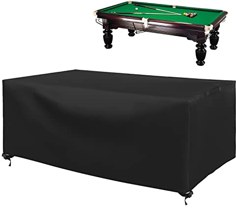 CHINCHILLA 7/8/9 ft Pool Table Cover, Waterproof Sunscreen Billiard Cover Polyester FabricïŒfor Snooker Billiard Table Cover (8ft)