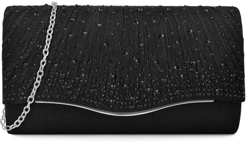 TINDTOP Clutch Purses for Women Evening Handbags for Formal Wedding Party Cocktail Prom Crossbody Shoulder Envelope Bag
