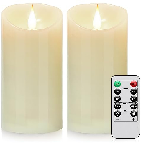 Tappovaly LED Candles, Flameless Battery Operated. Set of 3 Real Wax, Used for Home Decor and Holiday Parties (2 Pack, Ivory)