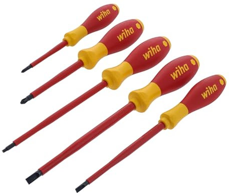 Wiha 32059 Isoliertes SoftFinish Schlitz-/Kreuzschlitz-/Vierkantschraubendreher-Set, 5-teilig