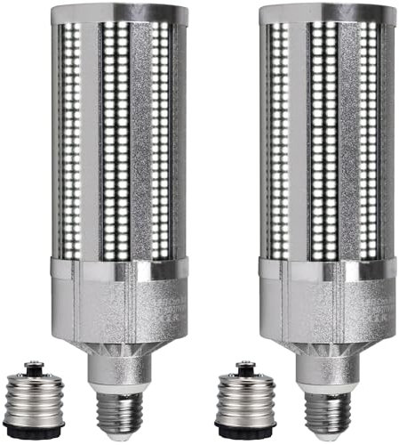 TPMAFF 2-Pack LED Corn Light 80 Watt 9600 Lumen (600 Watt Eqv.) E26/E27 Bulb LED Light Source For Home And Commercial Lighting, 100-277V AC, Non-Dimmable