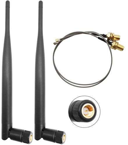 915MHz LoRa Antenna Indoor 3dBi Gain Omni SMA Male + U.FL MHF1 Cable 2 Pcs