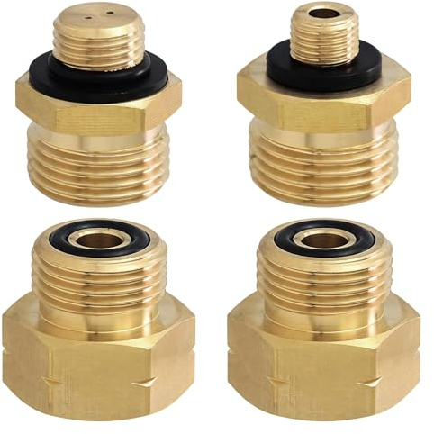 4-Piece Gas Adapter Set - Gas Bottle Connection Adapter for Cylinders & Equipment