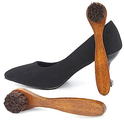 WOFASHPURET Brosse à Chaussures Bois Érable Poils De CRIN Long Manche Confortable pour Nettoyage Et Reluire Portable pour Entretien De Chaussures