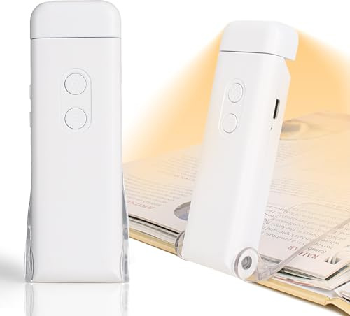 SUNBEBE Lampe de Lecture Rechargeable USB, Lampe Clip pour Lit avec 3 Couleurs & 5 Niveaux de Luminosité, Protection Yeux, Compacte, Facile à Emporter
