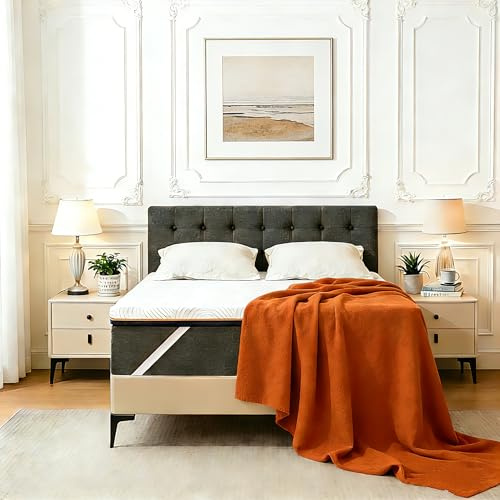 Solviente Premium Topper 160x200cm H3-7.5cm de espuma de memoria y espuma fría, ortopédico y transpirable, certificado Oeko-TEX®, funda extraíble, antideslizante, duradero e higiénico