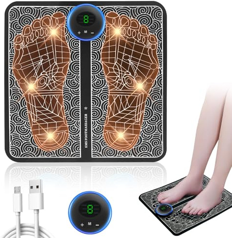 EMS Foot Massager with 9 Intensity Levels & 6 Modes – Electric Foot Spa for Pain Relief, Muscle Relaxation, and Improved Circulation