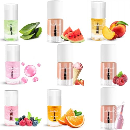 Isabellenails Olio per unghie e pelle, 7 ml, set da 50 pezzi, con olio di mandorle, olio di macadamia e vitamina E, per la cura delle cuticole, mix di colori idratanti