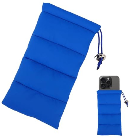 Ruvan - Funda térmica para teléfono inteligente, funda térmica para teléfono, contra heladas y sobrecalentamiento, adecuada para actividades al aire libre, camping, senderismo y esquí (azul)