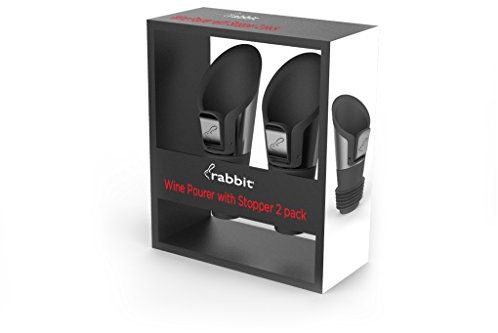 Rabbit Wine Pourer Stoppers (Stainless Steel, Set of 2)