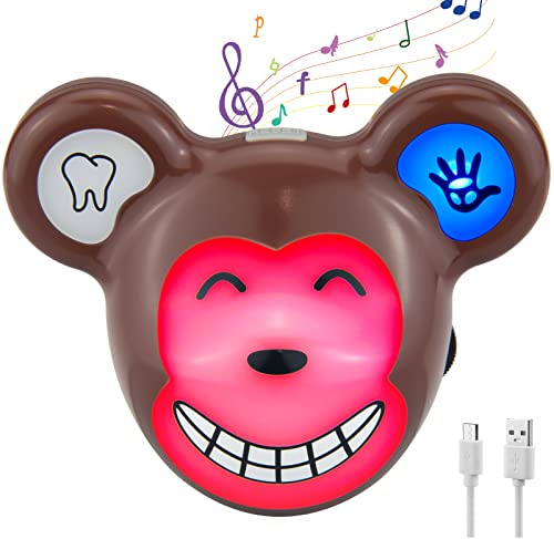 HONGUT Musical Timer for Kids, Rechargeable Battery 2 Minute Toothbrush Timer and 20 Seconds Bathroom Hand Wash Timers with LED Color Light, 3 Volume Options Musical Timers for Children