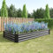 FOUBAM Hochbeet Metall,Hochbeet Garten Pflanzkübel Blumenkasten 232x114x30cm Pflanzkasten Terrassen Gemüsebeet Pflanzbeet Verzinktem Hochbeete für Garten Metall Kaufen Cortenstahl Schwarz