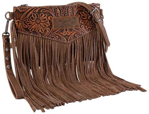 Wrangler Clutch Wristlet Fringe Purse Western Crossbody Bags for Women WG63-181Oakwood